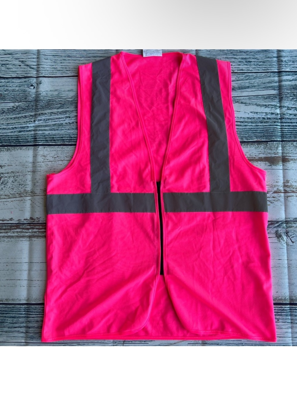 Pink Safety Vest with Reflective Stripes